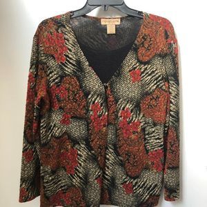 🌻 3/$25 Flower Blouse with Cami, Long Sleeve (PL)